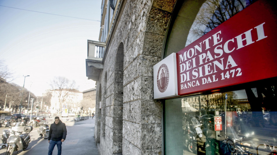 Mps male in Borsa (-3,2%) con l'inchiesta Mediobanca