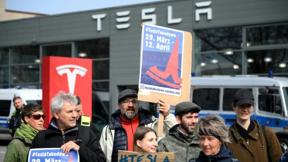 Protest gegen Musk: Demos vor Tesla-H&auml;ndlern in den USA und in Europa