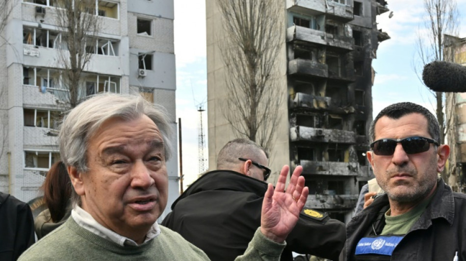UN-Generalsekret&auml;r Guterres besucht zerst&ouml;rte Stadt Borodjanka